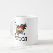 Mug j'aime la conception de fripes encrée par tatouage (Devant gauche)