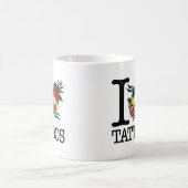Mug j'aime la conception de fripes encrée par tatouage (Centre)