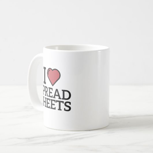 Mug J'Aime La Feuille De Calcul, La Comptabilité Drôle (Devant gauche)