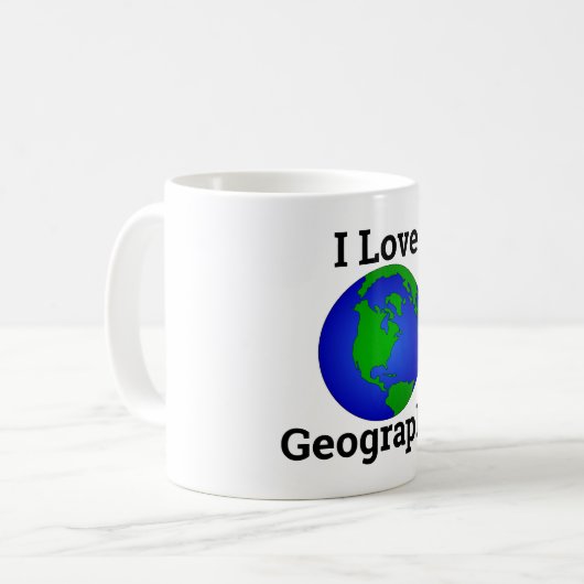 Mug J'aime la géographie (Devant gauche)