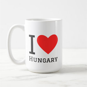 Mug J'aime la Hongrie autocollant carré