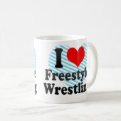 Mug J'aime la lutte de style libre (Devant droit)