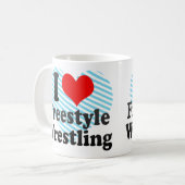 Mug J'aime la lutte de style libre (Devant gauche)