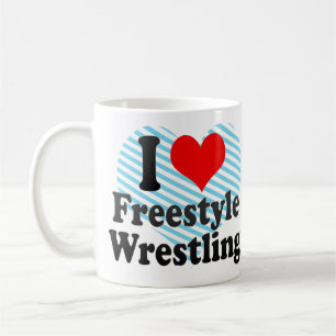 Mug J'aime la lutte de style libre