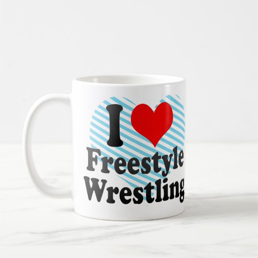 Mug J'aime la lutte de style libre (Gauche)