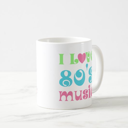 Mug J'aime la musique 80s (Devant droit)