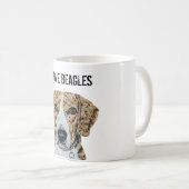 Mug J'aime la musique Beagle (Devant droit)