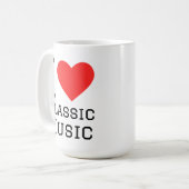 Mug J'aime la musique classique (Devant gauche)