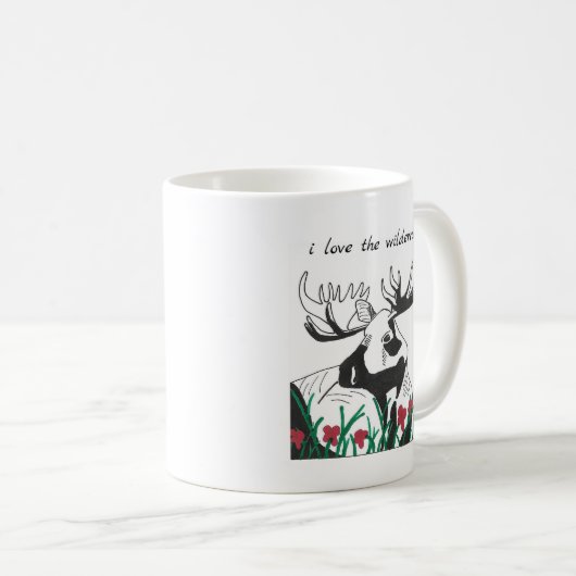 Mug J'aime la nature de l'orignal Fleur sauvage rustiq (Devant droit)
