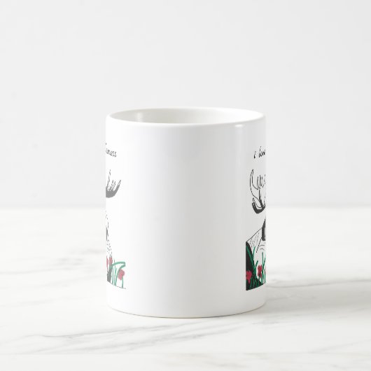 Mug J'aime la nature de l'orignal Fleur sauvage rustiq (Centre)