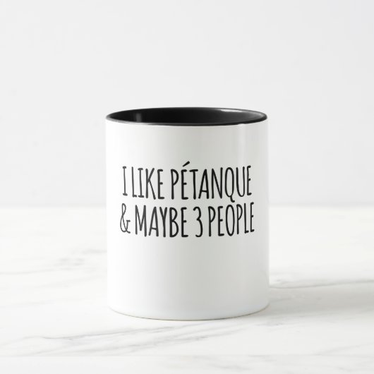 Mug J'Aime La Pétanque Et Peut-Être 3 Personnes (Centre)