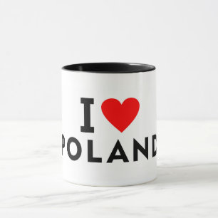 Mug J'aime la Pologne pays comme voyage de coeur touri