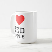 Mug J'aime la pomme rouge (Devant gauche)