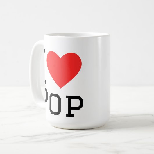 Mug J'aime la pop (Devant gauche)