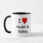 Mug J'aime la santé et sécurité de coeur de la santé (Gauche)