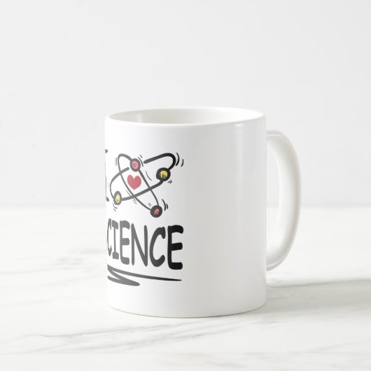 Mug J'aime la science (Devant droit)