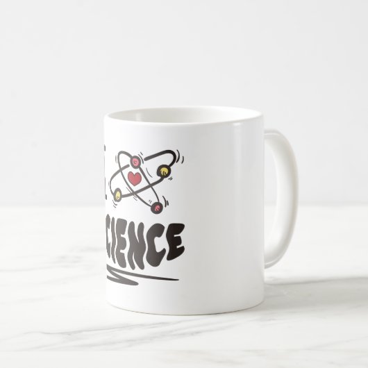Mug J'aime la science (Devant droit)