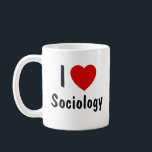 Mug J'aime la sociologie<br><div class="desc">J'Aime La Mug De Sociologie. Social Science Lovers mug.</div>