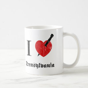 Mug J'aime la Transylvanie (la police érodée par noi