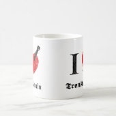 Mug J'aime la Transylvanie (la police érodée par noir) (Centre)