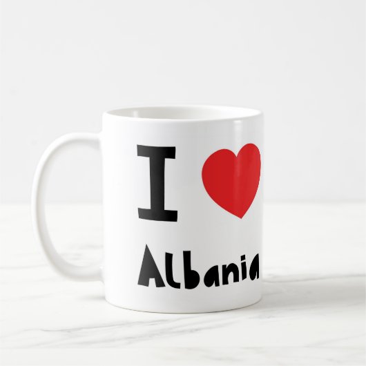 Mug J'aime l'Albanie (Gauche)