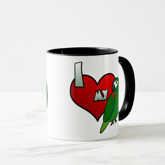 Mug J'aime l'ara de mon Hahn (Devant droit)
