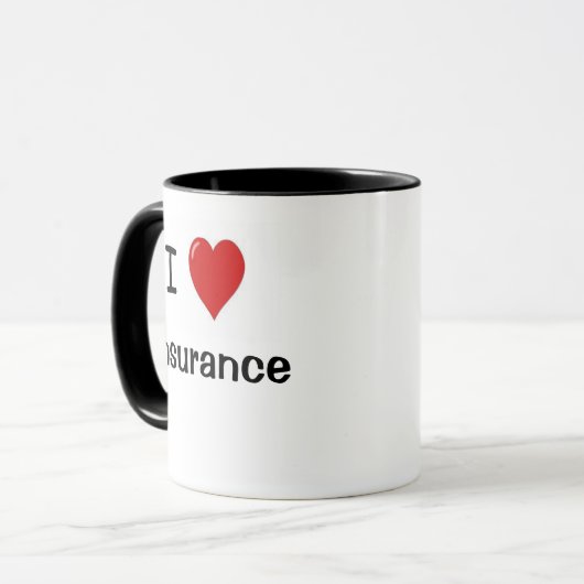 Mug J'aime l'assurance - assurance de coeur d'I (Devant gauche)