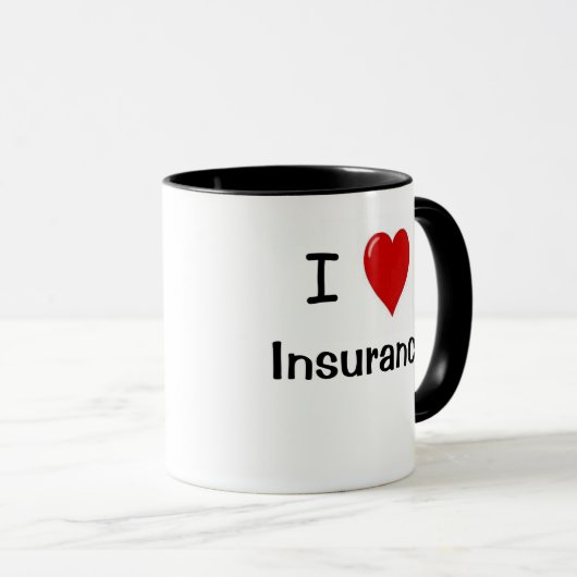 Mug J'aime l'assurance - assurance de coeur d'I (Devant droit)