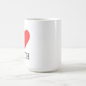 Mug J'aime l'autocollant carré de vérité (Centre)