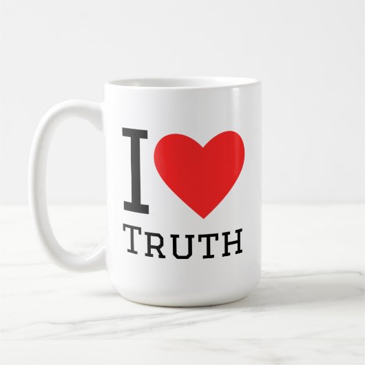 Mug J'aime l'autocollant carré de vérité (Gauche)