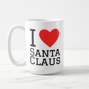 Mug J'aime l'autocollant du Père Noël