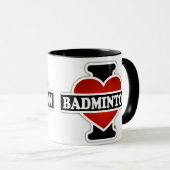 Mug J'aime le badminton (Devant droit)