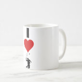 Mug J'aime le badminton (vertical) (Devant droit)