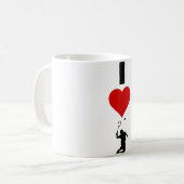 Mug J'aime le badminton (vertical) (Devant gauche)