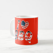 Mug J'aime le barbecue, patriotique américain (Devant gauche)
