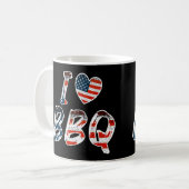 Mug J'aime le barbecue, patriotique américain (Devant gauche)