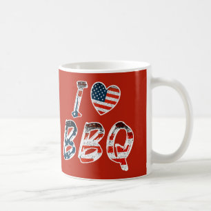 Mug J'aime le barbecue, patriotique américain
