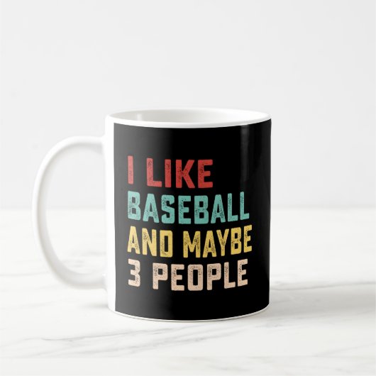Mug J'Aime Le Baseball Et Peut-Être 3 Personnes (Gauche)