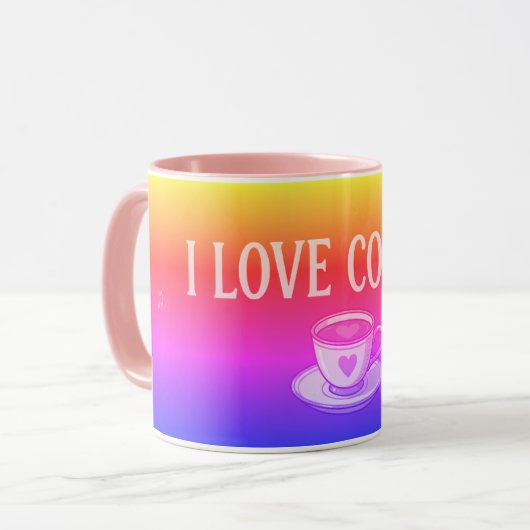 Mug J'aime le café Coloré (Devant gauche)
