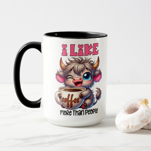 Mug J'aime le café plus que les gens (Avec donut)