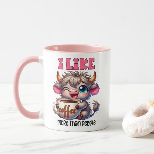 Mug J'aime le café plus que les gens (Avec donut)
