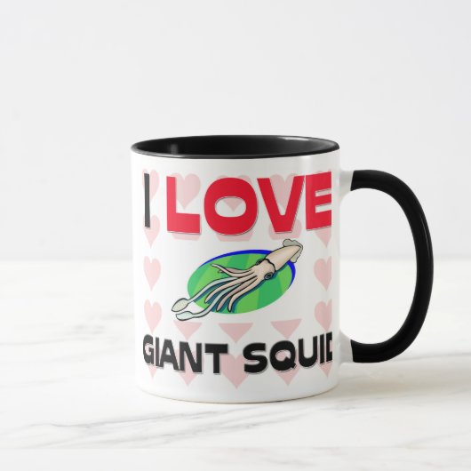 Mug J'aime le calmar géant (Droite)