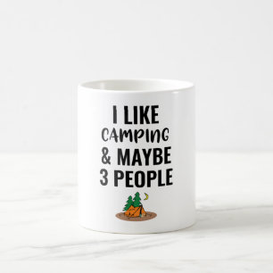 Mug J'aime le camping et peut-être 3 personnes