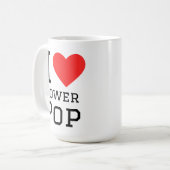 Mug J'aime le carré pop de puissance autocollant (Devant gauche)