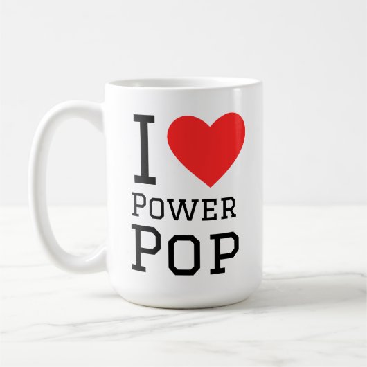 Mug J'aime le carré pop de puissance autocollant (Gauche)
