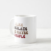 Mug J'aime le chocolat et peut-être 3 personnes (Devant gauche)