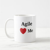 Mug J'aime le coeur agile je citation de chef de (Gauche)