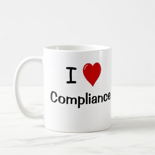 Mug J'aime le coeur de conformité je bureau de (Gauche)