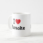 Mug J'aime le coeur karaoké personnalisé (Devant gauche)