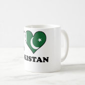 Mug J'aime le coeur pakistanais de drapeau du Pakistan (Devant droit)